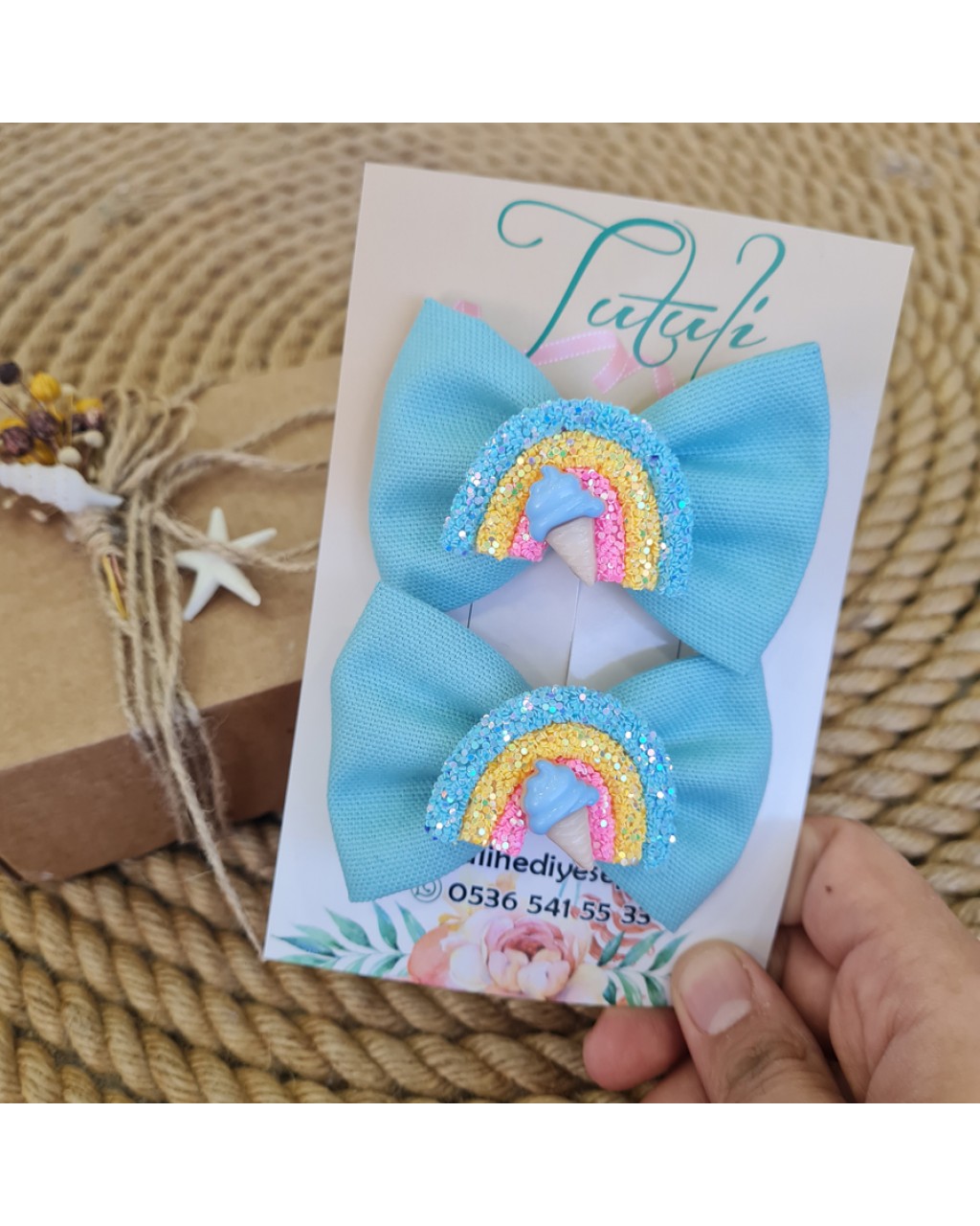 Mavi Gök Kuşağı Detaylı Klip Toka