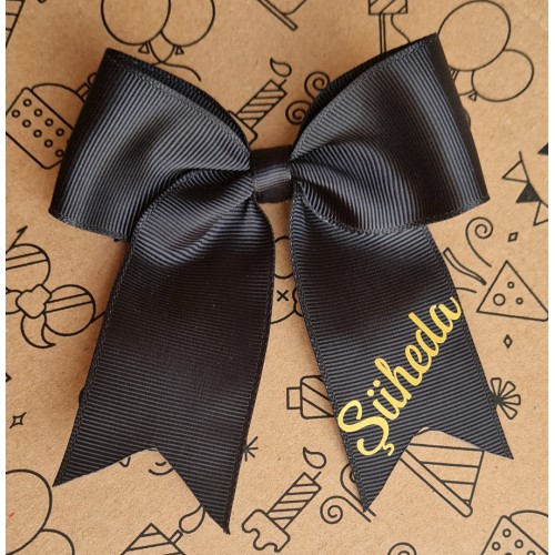 İsme Özel Siyah Fiyonk Toka